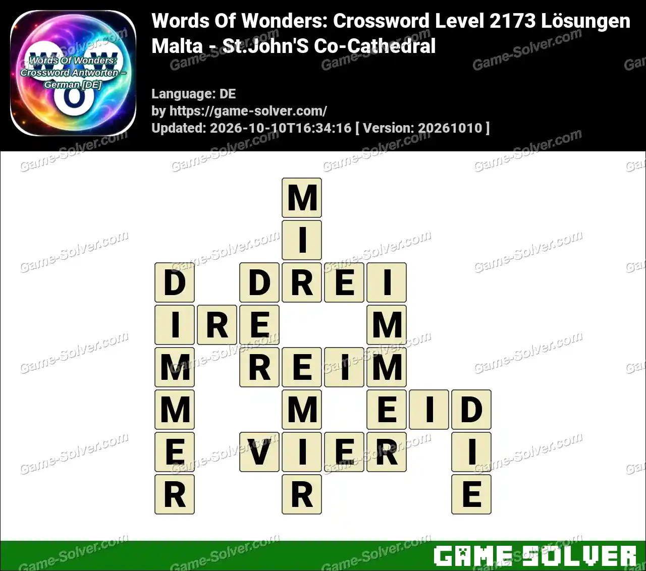 Words Of Wonders: Crossword Level 2173 Lösungen – Malta – St.John’S Co-Cathedral